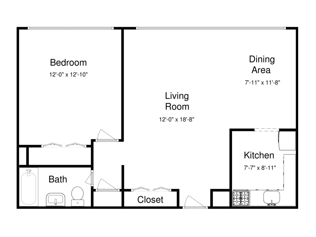 Park View Apartment 650 sq. ft, 1 Bed, 1 Bath - Lake Park Tower