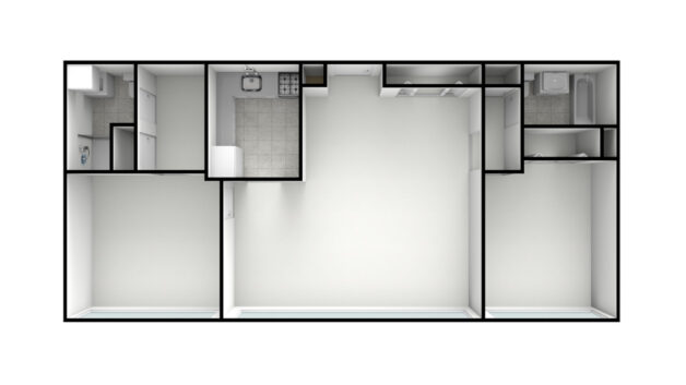 2 Bed, 2 Bath – Split