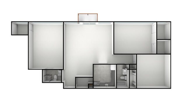 3 Bed, 2 Bath – Corner